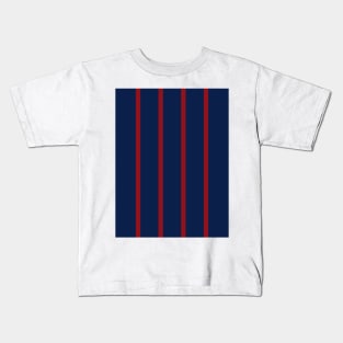 Bordeaux Navy Maroon Pinstripes Retro 1994 Kids T-Shirt